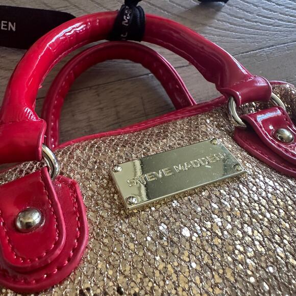 Gold and Red Sequin Mini Purse Steve Madden Vintage - Picture 3 of 7